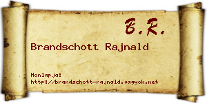 Brandschott Rajnald névjegykártya